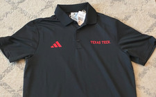 NWT Medium Texas Tech Red Raiders Adidas KB4465 Ottoman Black Polo Shirt M Golf picture
