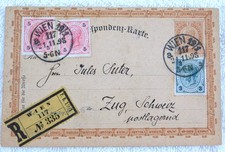 AUSTRIA WIEN 1898 REGISTERED official postcard to SWEDEN  picture