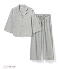 Petite Plume Women's Lightweight Pima Cotton “Olivia” Pajama Set — Sage Geo picture