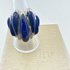 JTV Lapis Lazuli Ring Sterling Silver Blue  Modern 925 Size 10 Artisan Chunky picture