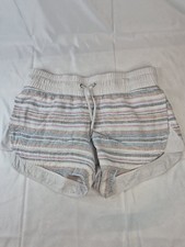 Athleta Women's Running Shorts Size 4 White Multicolor Striped Athletic Lined picture