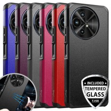 For TCL 50 XL 5G Case Mount Friendly Hard Dual Layer Hybrid Cover+Tempered Glass picture