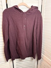 Patagonia Men's Hooded Knit Sweater, Size L, Maroon picture