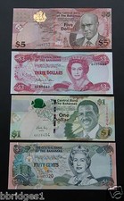 Bahamas Set of 50 Cent, 1, 3 and 5 Dollar Banknotes - UNC picture