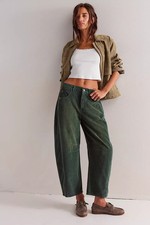 Free People We The Free Good Luck Mid-Rise Cord Barrel Jeans 26 Trousers 47291 picture