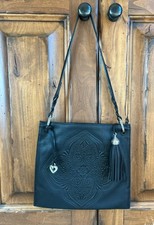Brighton Piper black leather shoulder bag nwot picture