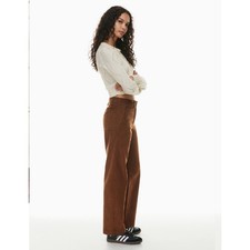NWT Aritzia Sunday Best Jaden Wide Leg Pants Corduroy Cognac Brown Size 2 picture