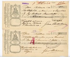 2 Vintage Signed Bank Pistoia Italy America Check Mutual Florence 1923 1934 picture