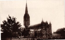 Vintage Salisbury Cathedral England Real Photo Postcard W&K British Unused picture