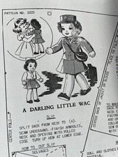 Vtg. 1940's Reprint of Cloth, Wac Army Girl 18