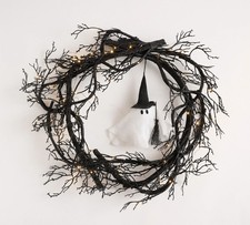 Lit Ghost Witch Wreath picture