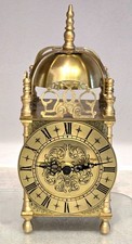 Lantern Clock, vintage, cleaned & restored working well with Quartz movement picture