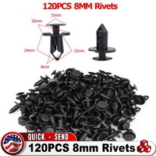 120PCS 8mm Bumper Clips Retainer Plastic Rivets Fastener Fender Push FOR Toyota picture