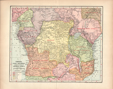1902 CONGO, ANGOLA and MOZAMBIQUE antique 10