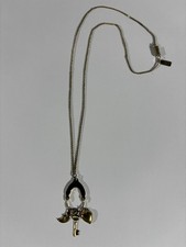 1928 Jewelry Co Vintage Gold Tone Heart Moon Key Charm Necklace  picture
