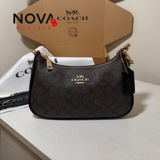 NEW COACH TERI SHOULDER & CROSSBODY BAG CA548 BROWN SMOOTH LEATHER PURSE NWT picture