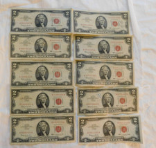 ✯1928-1963 Two Dollar Note Red Seals✯$2 Bill G-AU✯Old Paper Estate Lot Currency✯ picture