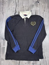 Tommy Hilfiger Mens M Long Sleeve Rugby Shirt Colorblock Patch picture