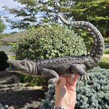 Vintage Maitland Smith Brass Bronze Metal Garden Porch Alligator picture