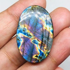 AAA Multi purple labradorite oval cabochon loose gemstone 36x23x6mm 50.75 Ct picture