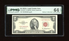 DBR 1953-A $2 Legal STAR Fr. 1510* PMG 64 EPQ Serial *02738449A picture