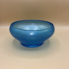 Fenton Celeste Blue Bowl Iridescent Antique 7