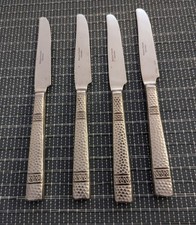 Set Of 4 Wallace CHEYENNE Dinner Knives Hammered 18/10 Stainless  Flatware picture