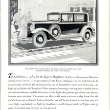 1929 Studebaker Commander Eight Brougham Car Print Ad Six Wire Wheels $1695 Vtg picture