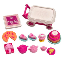 My Little Pony PONYVILLE MLP Food Accessories Tea With Pinkie Pie Pizza Cake Lot picture