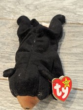 Ty Beanie Baby Blackie Bear 90s Style 4011 Stuffed Plush Animal Toy picture
