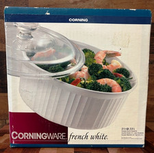 Vintage 1994 Corning Ware French White 2.5 Qt Round Casserole Union Label Sealed picture