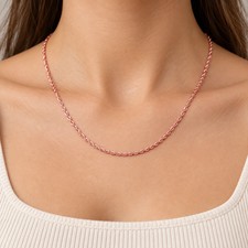 2.3mm Rope Chain Necklace in 14K Rose Gold picture