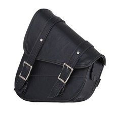 Genuine Black PU Leather Solo Swing Arm Left Side Bag Biker Bag Water resistant picture