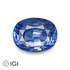IGI Certified SRI LANKAN Blue Sapphire 4.09 Ct Natural Untreated OVAL Eye-Clean picture