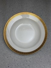 Antique UC Limoges France Rimmed Soup Bowl Plate Gold Encrusted Filigree MF&Co picture