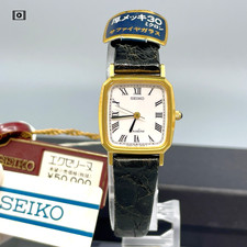 Vtg1989【New Old Stock】Seiko Exceline 7321-6570 19mm Gold Roman Qz Women's Watch picture