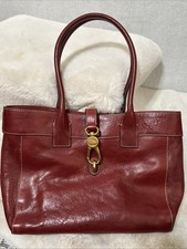 Dooney Bourke Large Burgundy Amelie Tote Purse Florentine Vacchetta Leather picture