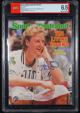 1986 Larry Bird Signed Sports Illustrated Magazine PSA 6.5 DNA Certified HOF picture