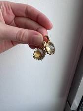 Beautiful vintage yellow quartz earrings, 14K gold from Italy picture