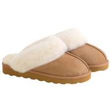 Kirkland Signature Women's Shearling Slipper Tan Genuine Shearling EVA Outsole picture