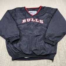 Vintage Chicago Bulls Jacket Youth Large 90s Mighty Mac Sports Windbreaker Lined picture