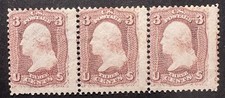 Strip of 3 #65 UNUSED W/ FULL GUM APS CERTIFIED NEW LOWER PRICE picture