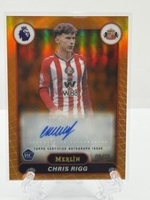 2025-26 Topps Merlin Premier League Chris Rigg Orange Auto /25 Sunderland picture
