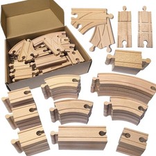 Wooden Train Track Lot 44 Piece Set Play for Thomas Train Railway System 18 Feet picture