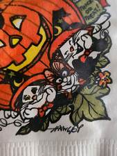 Vintage 1977 Pete Hawley Halloween Cats Luncheon Napkins Factory Sealed NOS picture