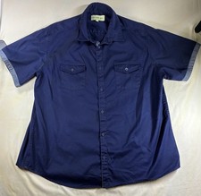 Dapper Boi Short Sleeve Button Down Shirt Blue XL picture