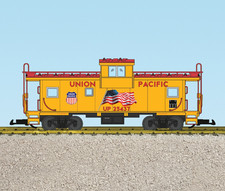 USA Trains R12136 Union Pacific American Flag Extended Vision Caboose, Yellow picture