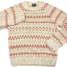 $325 A.P.C. Leonhard Crewneck Geometric Print Wool Blend Sweater Mens Size Small picture