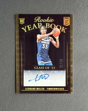 2023-24 LEONARD MILLER 01/10 AUTO PANINI DONRUSS ELITE YEAR BOOK ROOKIE RC picture