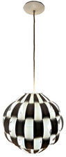 Lightolier Sauze Metal Ribbon Ball Sculpture Light Fixture Chandelier Vtg Mcm picture